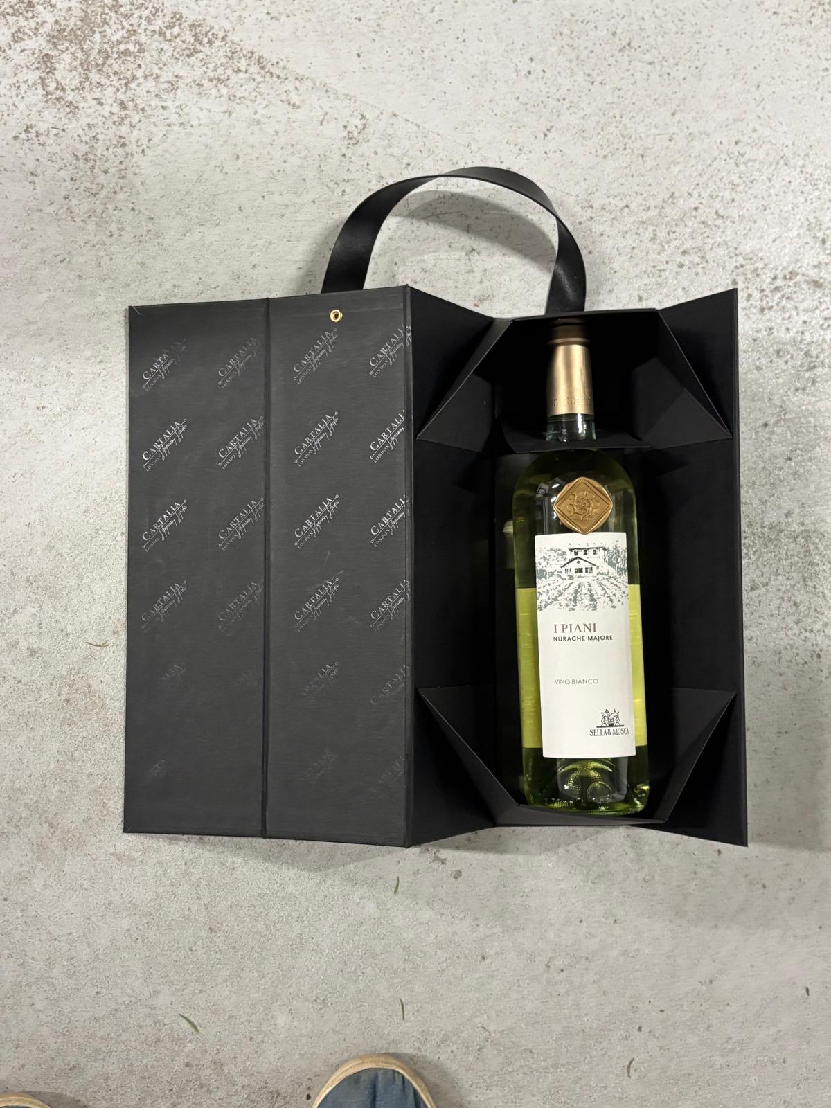 Opakowanie na butelkę Wina z rączką ze skóry