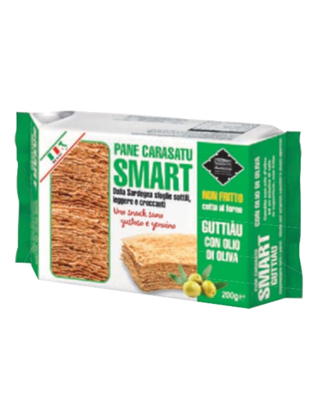 Chleb Carasau Guttiau Smart 200g Piekarnia Battacone w pudełku.